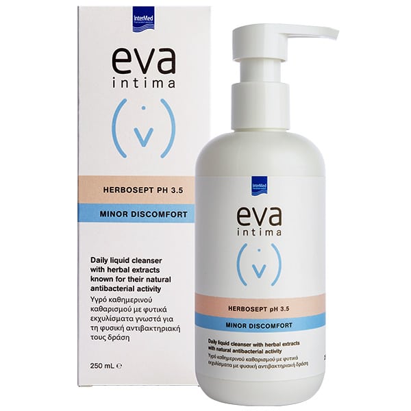 Intermed Eva Intima Herbosept Υγρό Καθημερινού Καθαρισμού Ευαίσθητης Περιοχής με Φυσική Αντιβακτηριδιακή Προστασία, 250ml Intermed Eva Intima Herbosept Υγρό Καθημερινού Καθαρισμού Ευαίσθητης Περιοχής με Φυσική Αντιβακτηριδιακή Προστασία, 250ml